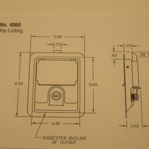 1.2 lbs Zinc Non Locking Flush-Mounted Large Paddle Handle Single-Point